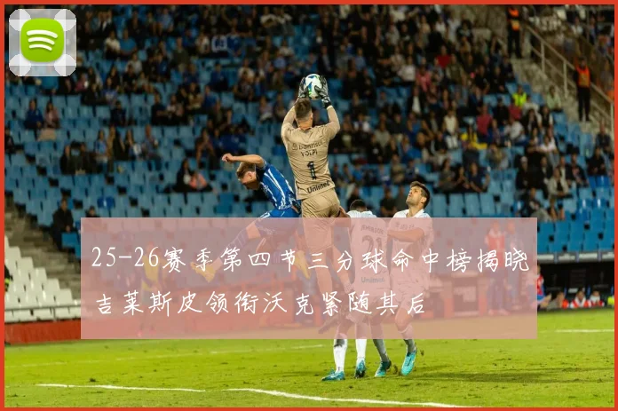 25-26赛季第四节三分球命中榜揭晓吉莱斯皮领衔沃克紧随其后